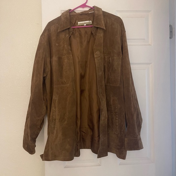 Perry Ellis suede button up - Picture 1 of 4